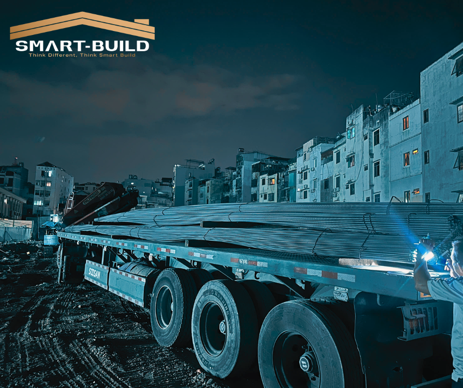 SMART BUILD GIAO HÀNG THÉP HÒA PHÁT KHÔNG MÀNG SỚM TỐI CHO CÔNG TRÌNH NHÀ CÔNG VỤ PHAN THÚC DUYỆN, PHƯỜNG PHÚ NHUẬN