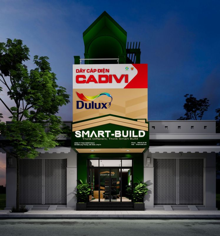 Phối cảnh cửa hàng vật liệu xây dựng Smart Build