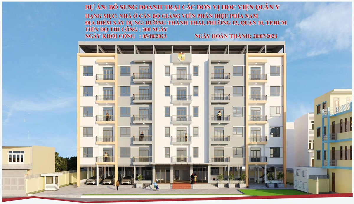 Toàn cảnh dự án bổ sung doanh trại  các đơn vị Học viện Quân y