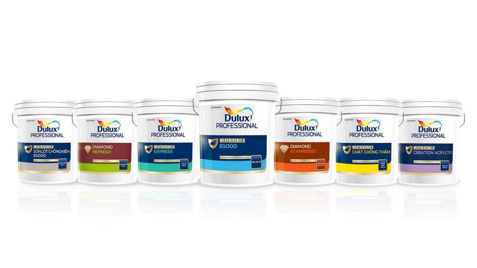 Dulux Professional có tất cả 29 dòng sơn ngoại thất, nội thất phục vụ cho mọi công trình