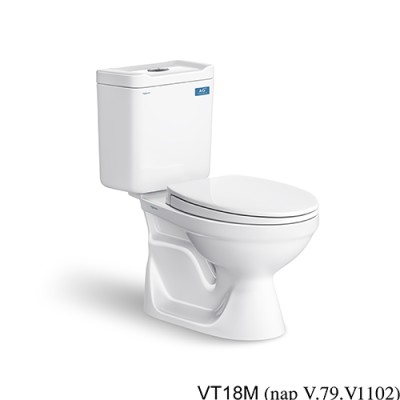 Bàn cầu hai khối VT18M + Vòi xịt VG826 + Chậu VTL2 (hoặc VTL3 hoặc VTL3N)